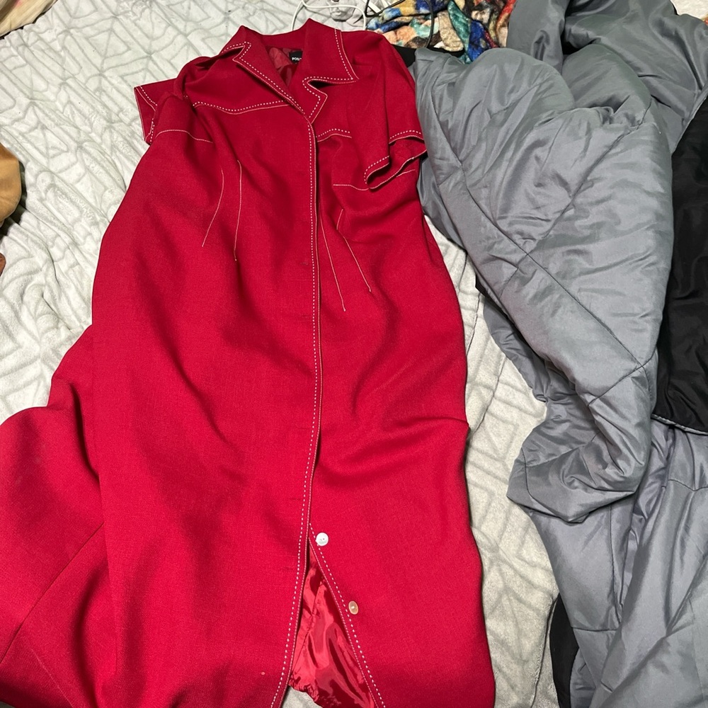 Red Button-Up Dress